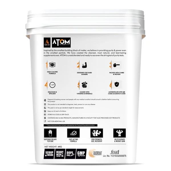 ATOM Mass Gainer with BCAA, L-Glutamine, Tribulus, Ashwagandha - Image 2